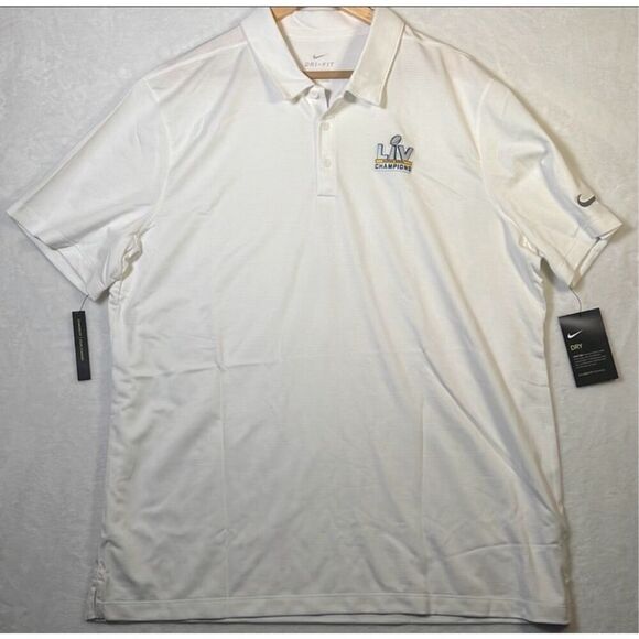 Nike Other - Nike Super Bowl Logo Dri-Fit golf casual Polo‎ White NWT Men XL